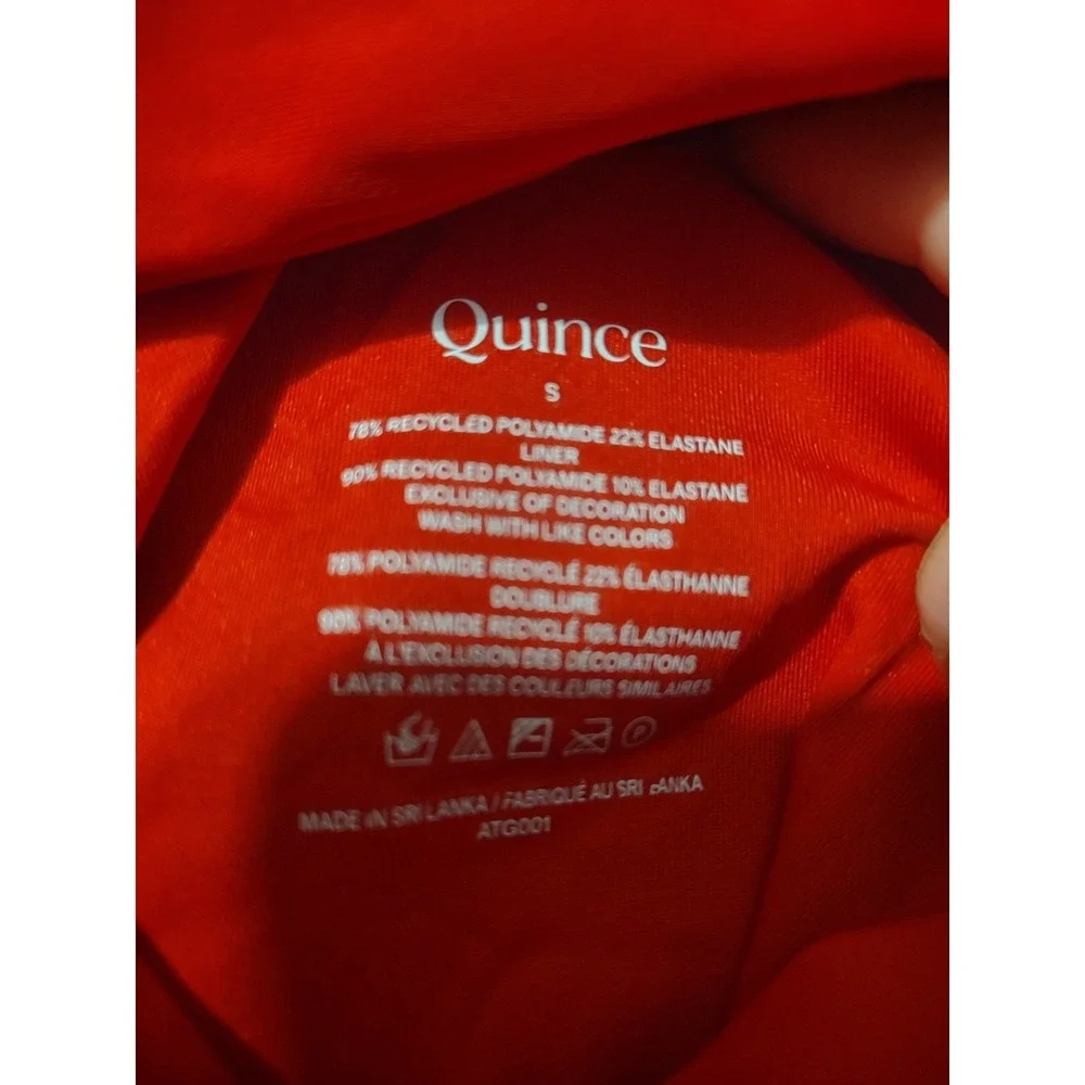Quince Italian Cut-Out One-Piece Swimsuit Cherry Red Size S NWT
